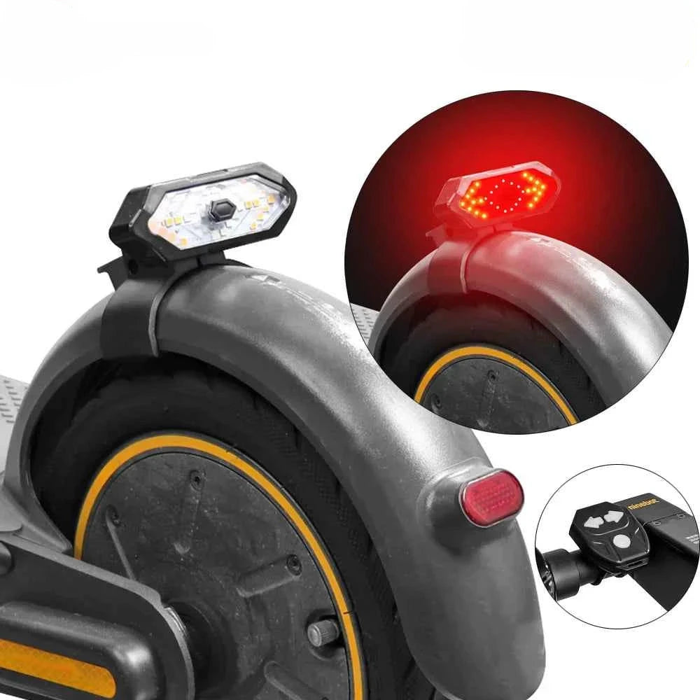Clignotant pour Scooter électrique Ninebot Max G30, télécommande sans fil, Rechargeable par USB, feux arrière LED d'avertissement