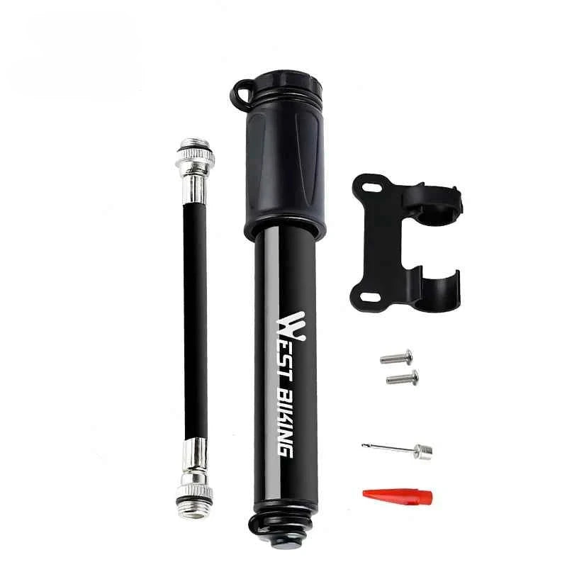 WEST BIKING-Mini pompe à air manuelle pour vélo en alliage d'aluminium, gonfleur d'opathie, assujetSchrader Presta, pompe de vélo de route VTT, 100Psi
