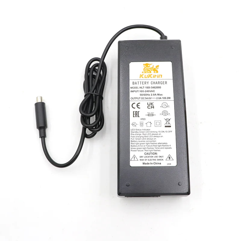 Chargeur 54.6V 2A KUGOO Kukirin G2 Pro / G2 Max-Chargeur de batterie pour trottinette électrique Wayvolt