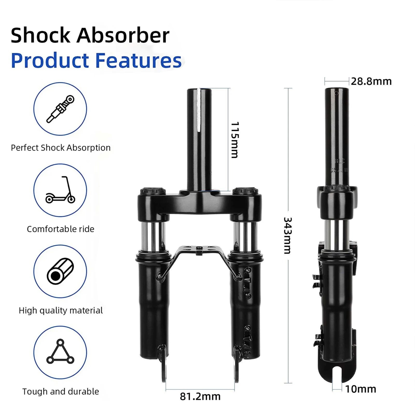 Amortisseur Avant Hydraulique Ninebot F20 / F30 / F40 / D18E / D40-Amortisseur pour trottinette électrique Wayvolt