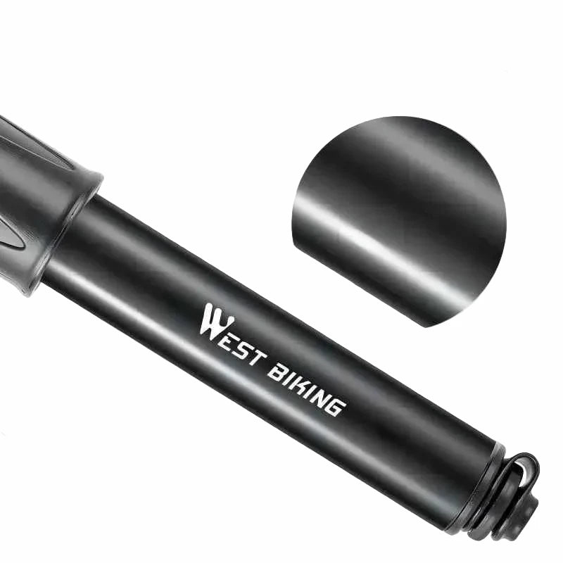 WEST BIKING-Mini pompe à air manuelle pour vélo en alliage d'aluminium, gonfleur d'opathie, assujetSchrader Presta, pompe de vélo de route VTT, 100Psi
